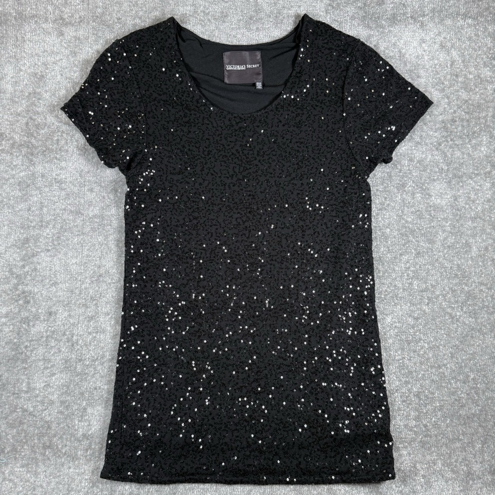 Victoria's Secret Mini Dress Women's XS Black Sequin Supermodel Essentials